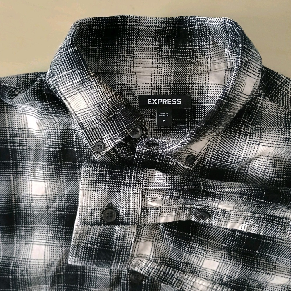 Express Long Sleeve Button Down‎ Check Shirt Men's Size Medium Multicolor